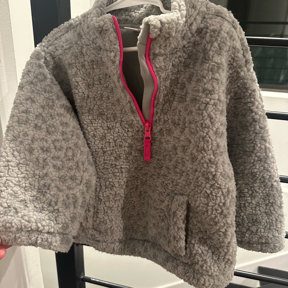 GAP Toddler Gray Sherpa Pullover